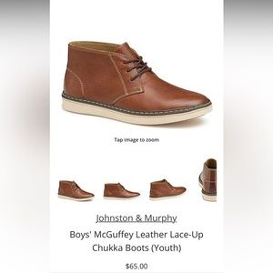 Johnston & Murphy Boys McGuffey lace-up Chukka Boots size youth 2.5